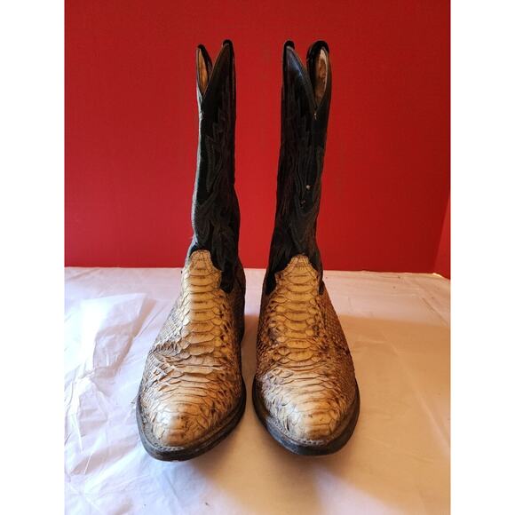 Vintage R R Navarro Snakeskin Cowboy Boots Western Men\'s 8 8.5 D main image 10